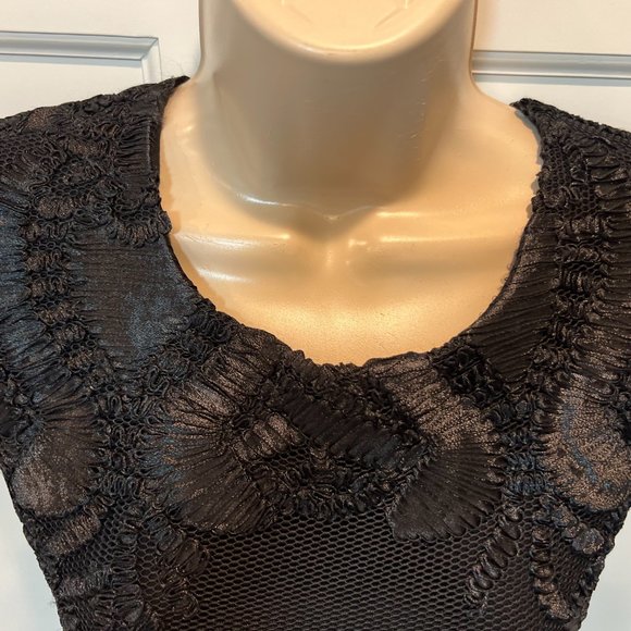 MAJE - BLACK EMBROIDERED DRESS with Mesh Overlay Size 2-4 US, Size 1 EU - Picture 10 of 14